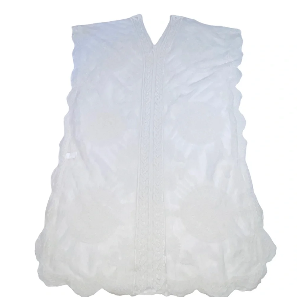 ✨NEW✨ Sheer Cover-Up Mesh Lace Maxi Beach Swimsuit Caftan Women’s ONE SIZE OS - Picture 7 of 12